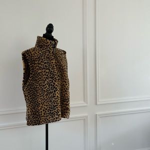 Fuzzy Leopard Vest